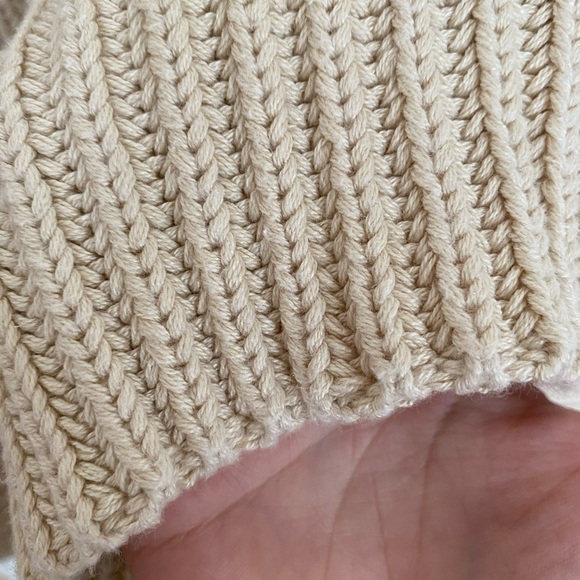 Zara Knit Sweater with Polka Dot Sleeves - Beige - Picture 5 of 5